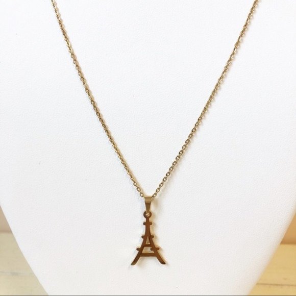 NWT Eiffel Tower Stainless Steel Necklace Earrings - Picture 4 of 4